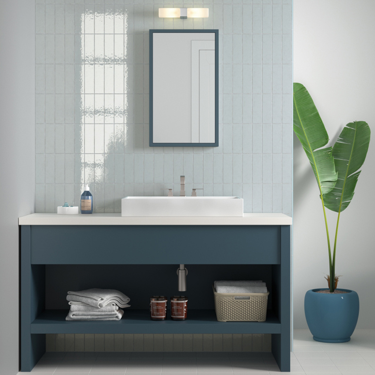 Equipe Ceramicas Kalma Powder Blue glans 6x18.6cm